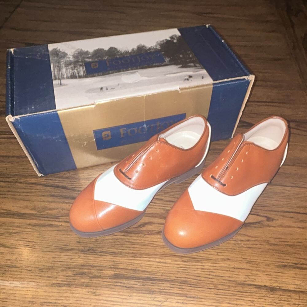 FootJoy Europa Collection 99006 Women's Golf Shoes Brown White Leather US 7 M